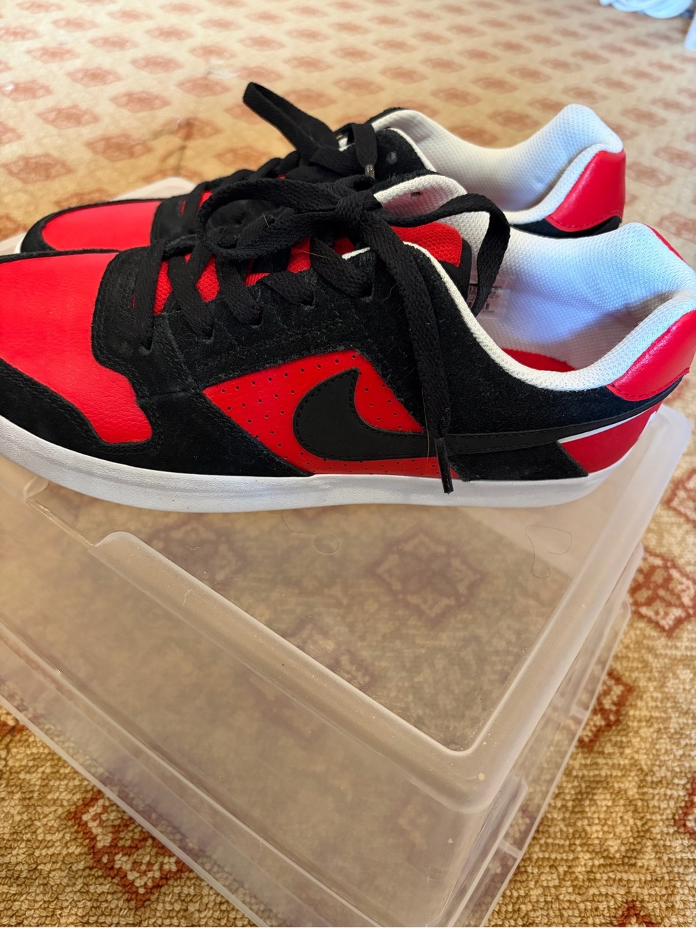 Nike SB Delta Force dunks, red black & white